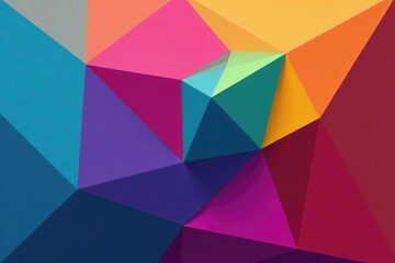 Wall Mural - Geometric shapes tessellate, vibrant color palette, minimal, seamless pattern, bold