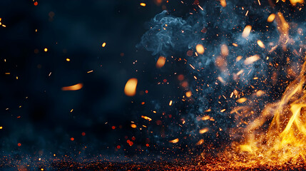 Poster - Fiery Explosion Abstract Background