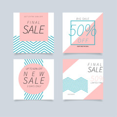 Wall Mural - set vector design templates in simple modern style with copy space for text, good for poster, card, 