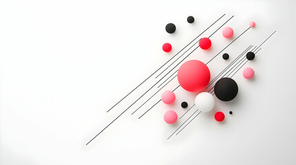 Poster - Abstract Geometric Design With Spheres And Diagonal Lines