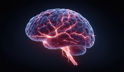 Poster - Glowing Digital Brain Abstract Neural Network