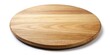 © Caitlin - Minimalist Round Wooden Plank, Top View, Isolated White Background - Stock Photo