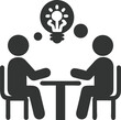 © Ogedoy - Two People Silhouette Discussing Idea, Brainstorming, Transparent Background