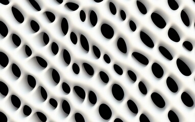 Poster - Abstract White Organic Shapes on Black Background