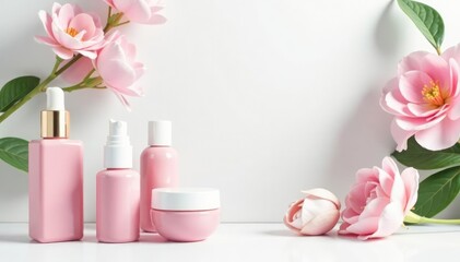Wall Mural - pure white studio backdrop, ideal for showcasing beauty products, perfect, pristine, bright