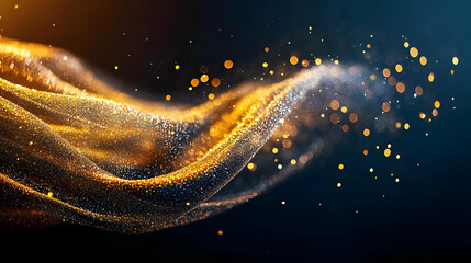 Poster - Abstract Golden Particle Waves Design
