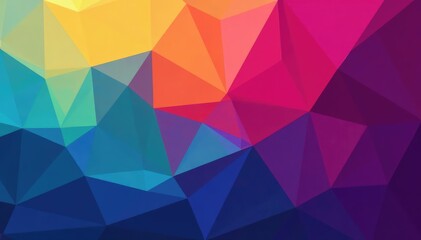 Wall Mural - Abstract geometric shapes, vibrant color palette, colorful, graphic, illustration