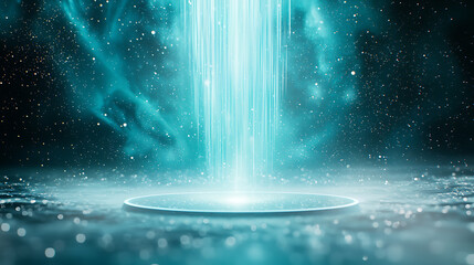 Poster - Mystical energy cascade cosmic realm digital art ethereal environment abstract viewpoint sci-fi concept