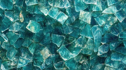 Poster - Broken glass texture with sharp, uneven edges and scattered reflections, leaving negative space in the middle for text or branding. No text, no people.