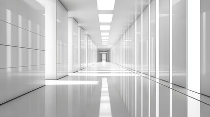 Poster - Modern business tech background with a clean white and gray gradient, suitable for corporate presentations. No text, no people.