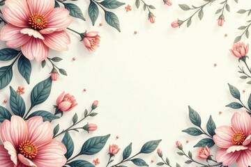 Wall Mural - Delicate paisley floral motif, light pastel palette, flower, pattern