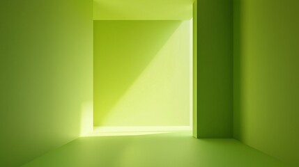 Poster - Bright Lime Green Wallpaper with Soft Light and Minimalist Design