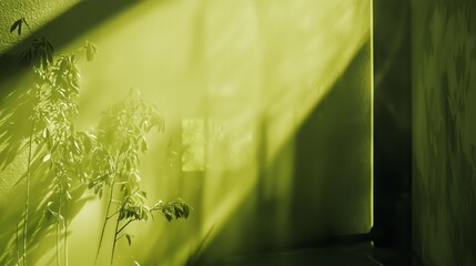 Poster - Soft Dreamy Lime Green Wallpaper with Layered Light Effects