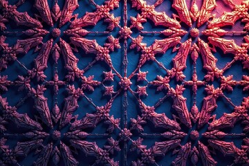 Wall Mural - Geometric lace motif, sharp angles and repeating shapes , material, modern
