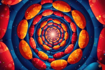 Canvas Print - Interlocking circles creating a hypnotic optical illusion, contemporary, design