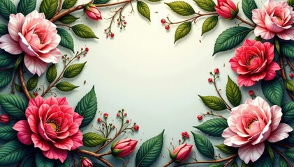 Wall Mural - Intricate floral damask, swirling vines and leaves, decoration, luxury, interior