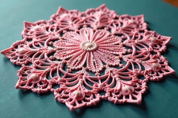 Wall Mural - Intricate floral lace doily, delicate threads , antique, stylish