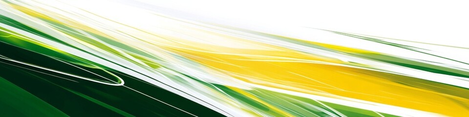 Poster - Abstract dynamic blend of green, yellow, and white colors