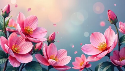 Wall Mural - Intricate interwoven blossoms, soft pastel shades, pastel, delicate, background