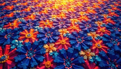 Wall Mural - intricate tessellation of colorful geometric shapes, modern, background, line