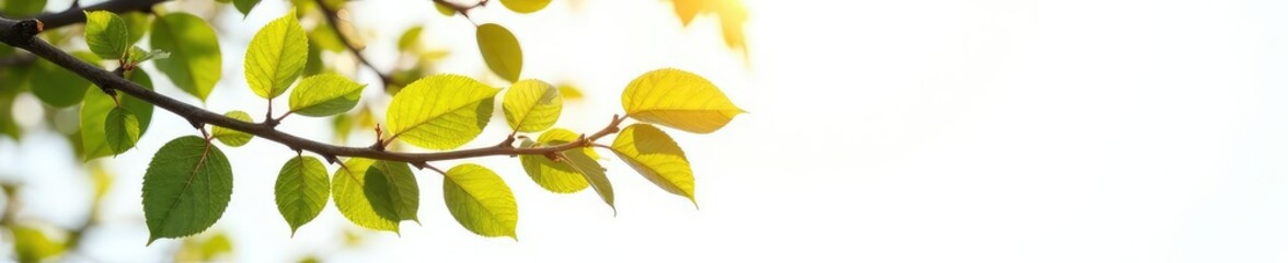 Wall Mural - Isolated branches with sunlight on white background, wooden, stem