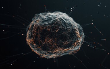 Poster - Glowing Abstract Sphere with Interconnected