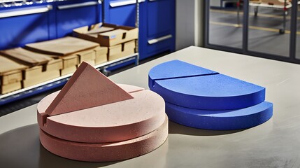 Poster - Two geometric shapes are displayed on a clean and modern surface