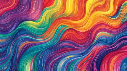 Poster - Radiant chromatic waves: Dynamic abstract background with vivid flowing hues