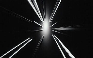 Poster - Abstract Black and White Radiating Lines