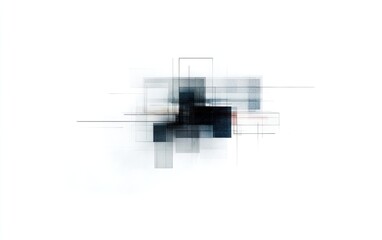 Poster - Grayscale and Dark Blue Abstract Geometric Art