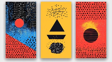 Poster - Contemporary art style posters in vibrant hues with abstract elements