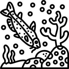 Naklejka na meble Catfish Icon