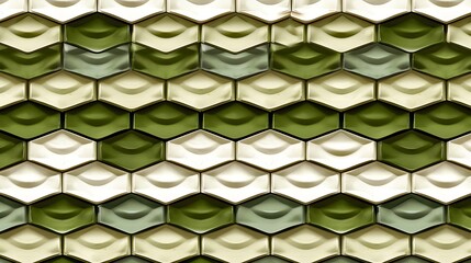 Poster - A geometric wall surface featuring a repeating hexagonal tile design