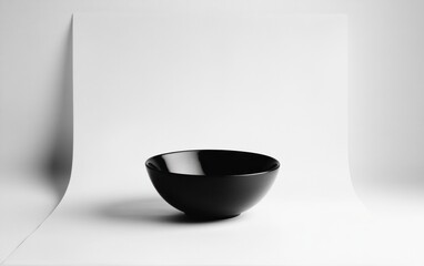 Poster - Black Ceramic Bowl Minimalist Studio Shot
