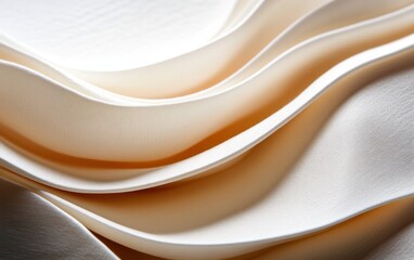 Poster - Cream Abstract Fabric Texture: Soft Waves and