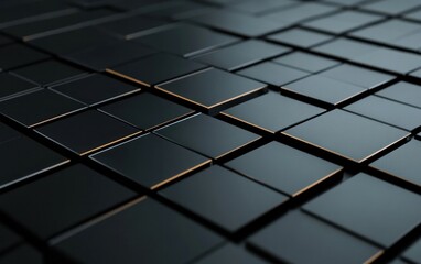 Poster - Dark Gray And Black Cubes Abstract Background