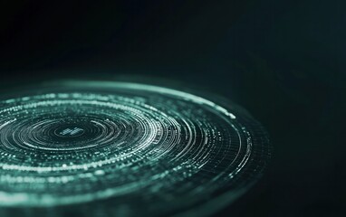 Poster - Glowing Teal Circular Abstract Pattern