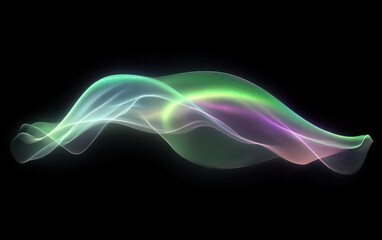 Fototapete - Abstract Colorful Particle Wave on Black