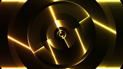 Poster - Light golden rings animation on apha channel background loop