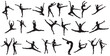 © Unknown Artist - Gymnastics silhouette set. Collection of gymnast silhouette