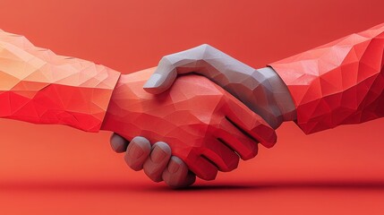 Poster - Professional businessmen engaging in a firm handshake to represent the concept of digital contract agreement