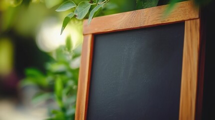 Poster - Chalkboard displaying a leaf symbolizing organic elements in pricing strategy board for creative business planning
