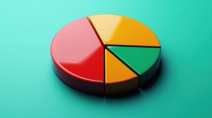 Poster - Colorful pie chart illustrating budget distribution with flat design for financial planning and management
