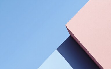 Poster - Abstract Pink and Light Blue Square Composition