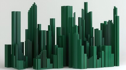 Poster - creative representation of a green city constructed with blocks illustrating green finance investmen