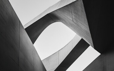 Poster - Grayscale Architectural Forms Light and Shadow