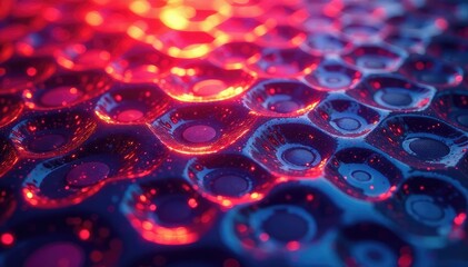 Wall Mural - Intricate tessellation of hexagons, vibrant hues, background, wallpaper