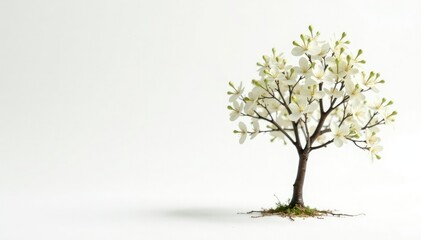 Tiny tree, delicate branches, pure white backdrop , young, picture, texture