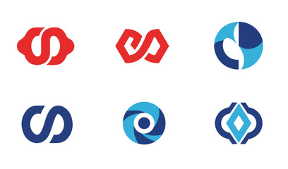 Poster - Bold Red Blue Logos for Marketing and Advertising

