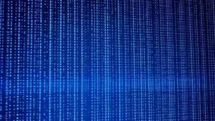 blue digital abstract matrix of data streams, lines and code 